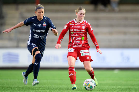FC Rosengårds Olivia Schough och Piteås Hanna Andersson
