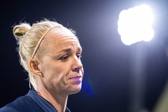FC Rosengårds Caroline Seger blir intervjuad