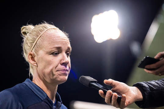 FC Rosengårds Caroline Seger blir intervjuad