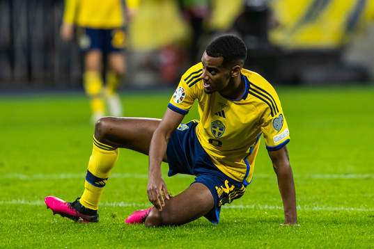 Alexander Isak of Sweden looks dejected