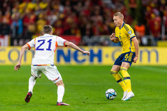 Timothy Castagne of Belgium and Ludvig Augustinsson of