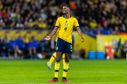 Alexander Isak of Sweden looks dejected