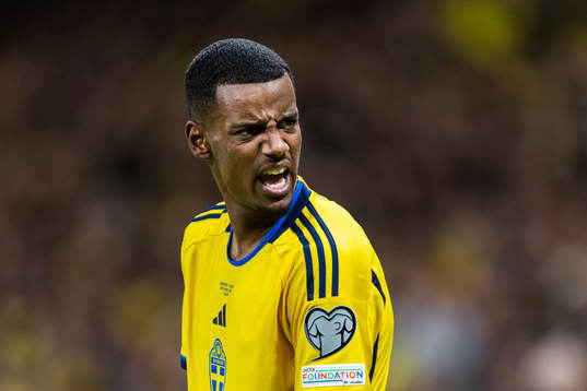 Alexander Isak of Sweden looks dejected