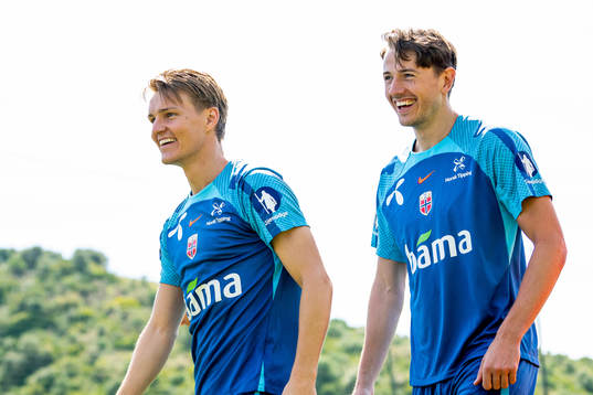 Martin Ødegaard and Sander Berge of the Norwegian national