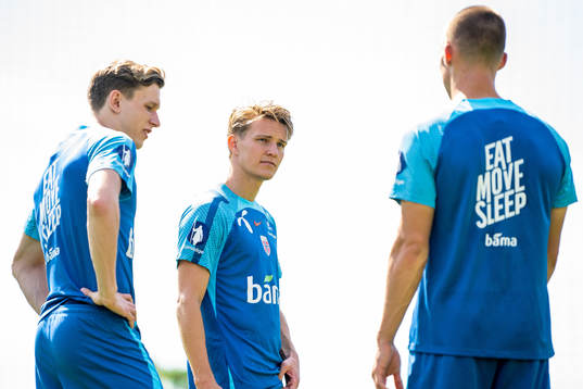 Marcus Holmgren Pedersen and Martin Ødegaard of the