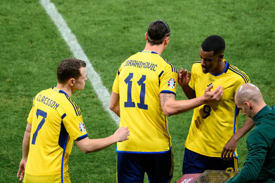 Viktor Claesson,  Zlatan Ibrahimovic and Alexander Isak of