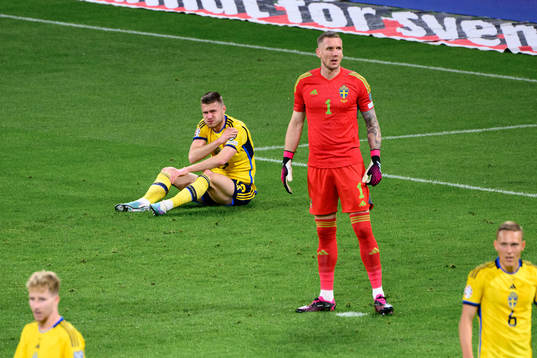 Mattias Svanberg of Sweden in pain
