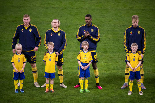 Dejan Kulusevski, Emil Forsberg, Alexander Isak and Samuel