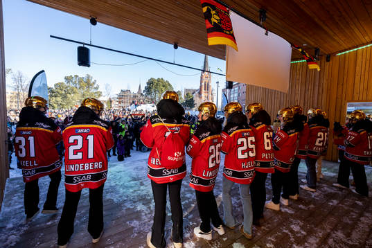 Laget tar emot folkets jubel