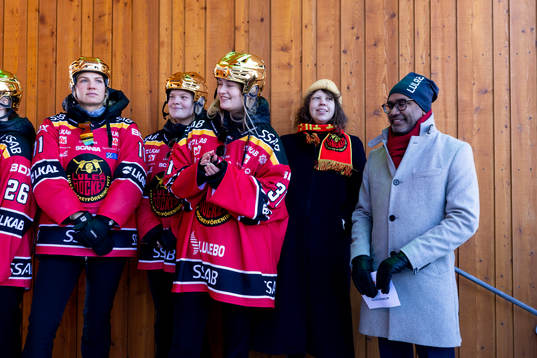 Luleås kommunalråd Fredrik Hansson och Evelina Rydek