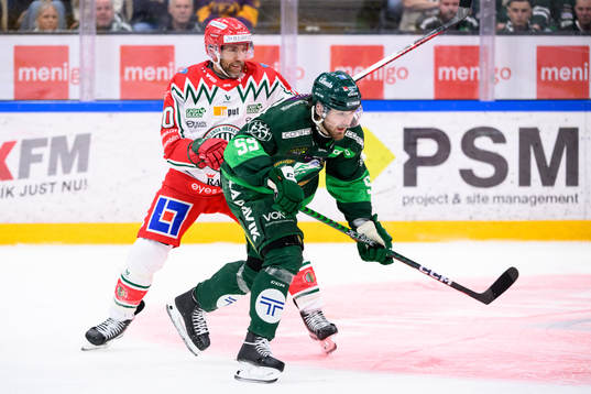 Frölundas Joel Lundqvist och Färjestads Linus Johansson