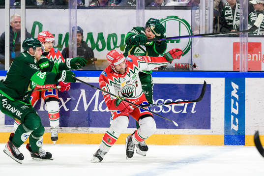 Frölundas Joel Lundqvist och Färjestads Max Lindroth