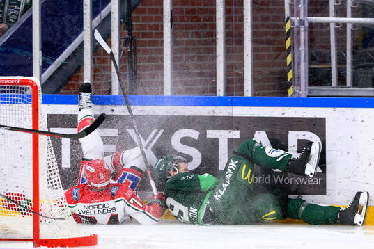 Frölundas Andreas Borgman och Färjestads Linus Johansson