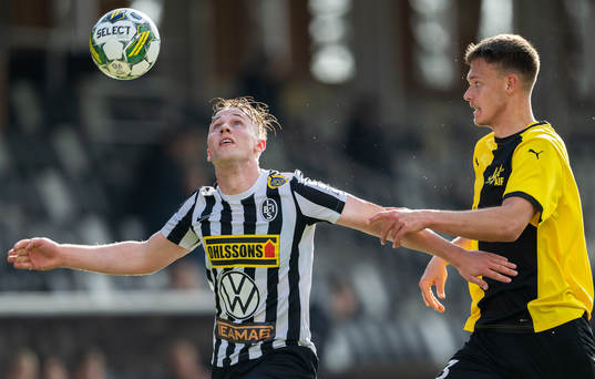 Landskronas Jesper Strid och Mjällbys Arvid Brorsson