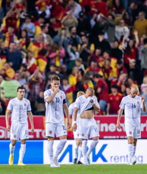 Martin Ødegaard of Norway looks dejected