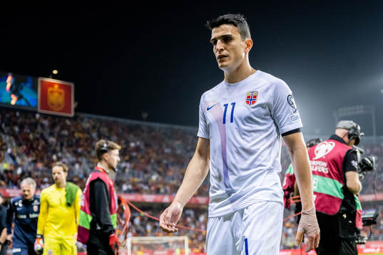 Mohamed Elyounoussi of Norway at half time