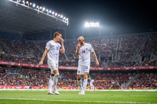Martin Ødegaard and Fredrik Aursnes of Norway