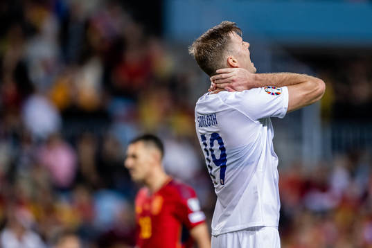 Alexander Sørloth of Norway looks dejected