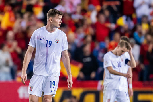 Alexander Sørloth of Norway looks dejected