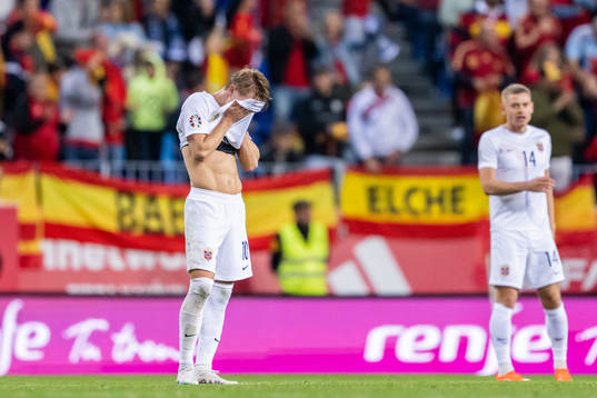 Martin Ødegaard of Norway looks dejected
