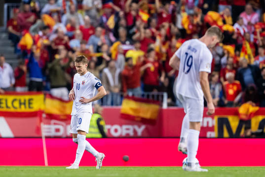 Martin Ødegaard of Norway looks dejected