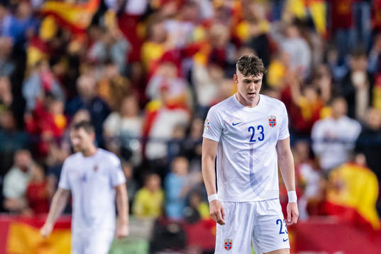 Jørgen Strand Larsen of Norway looks dejected