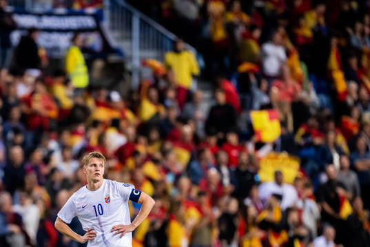 Martin Ødegaard of Norway looks dejected