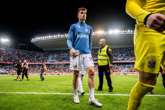 Alexander Sørloth of Norway looks dejected