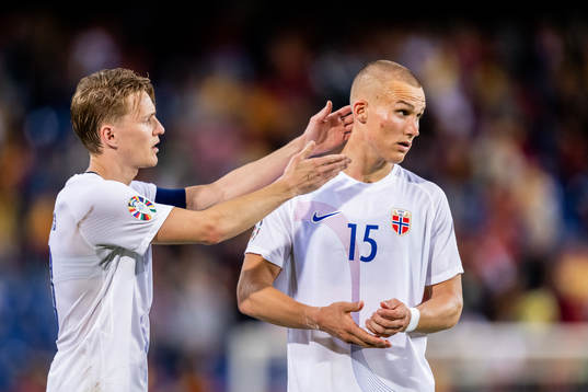 Martin Ødegaard and Leo Østigård of Norway