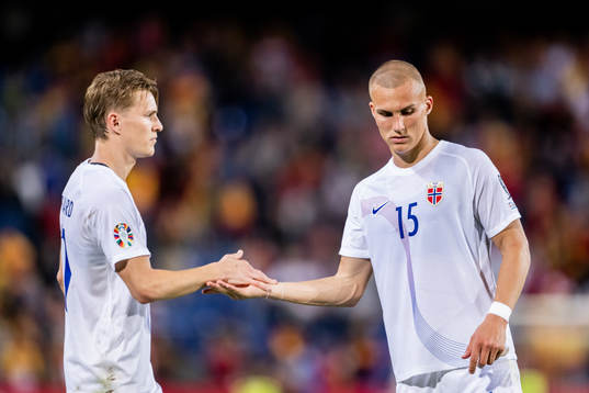 Martin Ødegaard and Leo Østigård of Norway