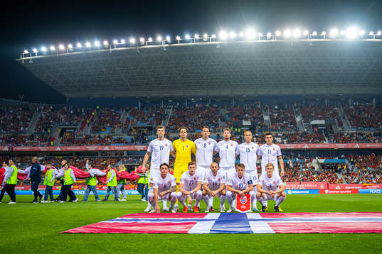 The starting eleven of Norway pose for a photo