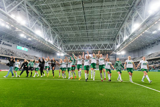 Hammarbys spelare jublar