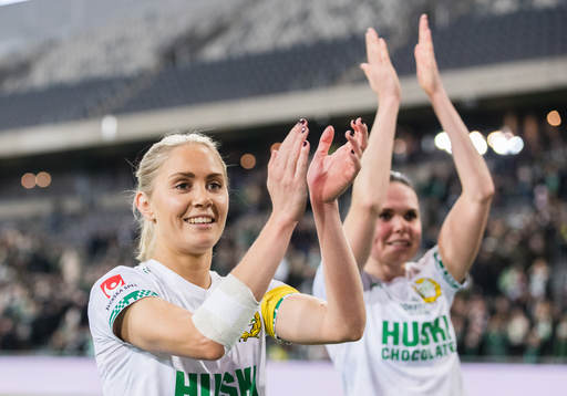 Hammarbys Alice Carlsson och Simone Boye Sørensen jublar
