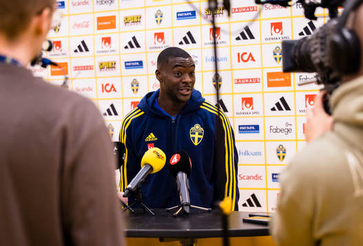Ken Sema of Sweden answers media questions
