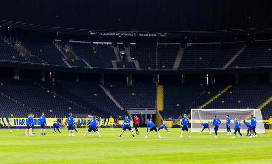 Swedish National football  team warm up