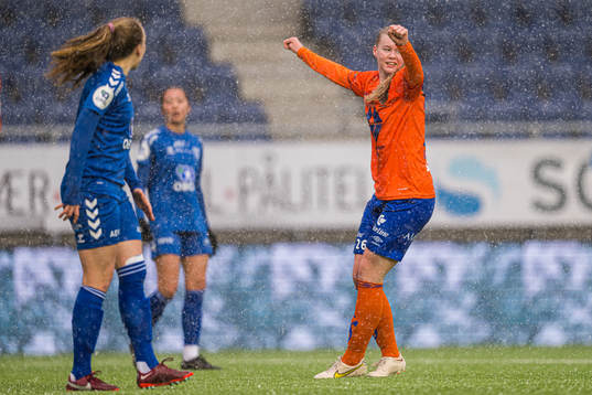 Karna Solskjær of AaFK Fortuna celebrates