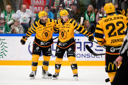 Skellefteås Oscar Möller och Jonathan Pudas jublar