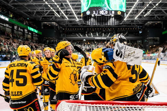 Skellefteås Rickard Hugg och målvakt Linus Söderström