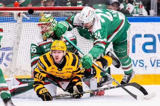 Skellefteås Andreas Wingerli oroar vid Rögles målvakt