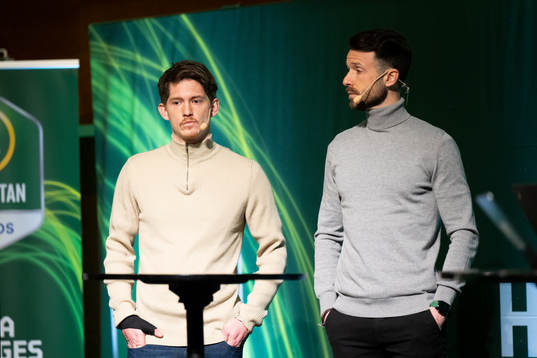 Jönköpings Robin Book och tränare Andrés Garcia