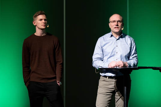 Trelleborgs Fritiof Björkén och tränare Per-Ola Ljung