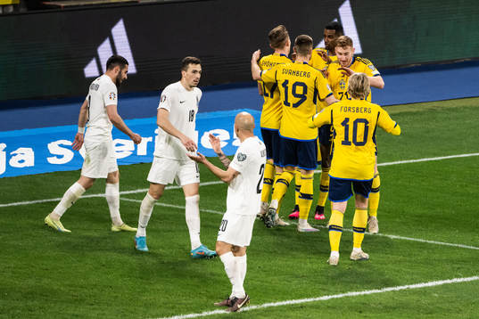 Alexander Isak of Sweden celebrates