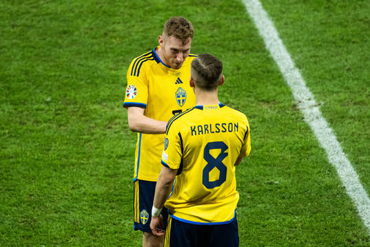 Dejan Kulusevski of Sweden is substituted off for Jesper
