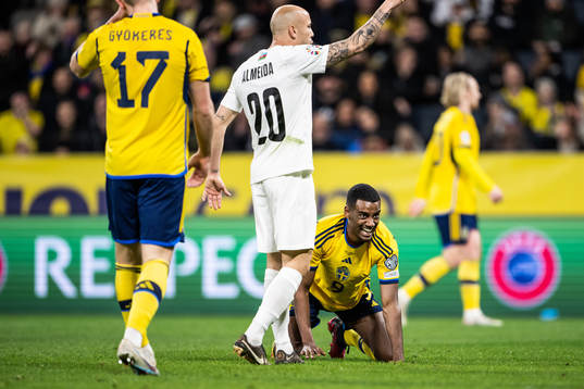Alexander Isak of Sweden looks dejected