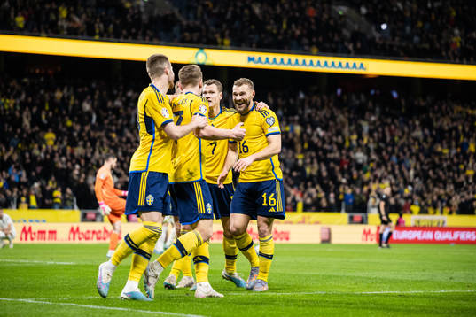 Jesper Karlström, Viktor Gyökeres and Viktor Claesson of
