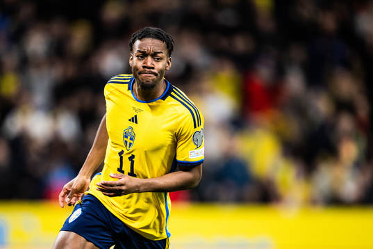 Anthony Elanga of Sweden celebrates