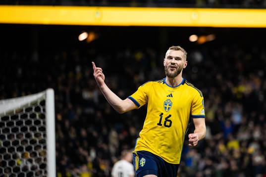 Jesper Karlström of Sweden celebrate