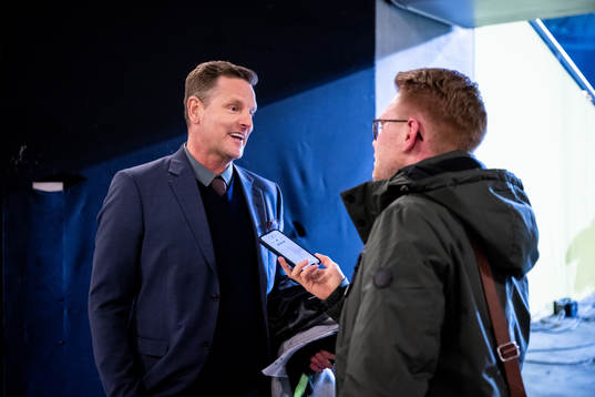 Niklas Jihde of Swedish broadcaster Viaplay is interviewed