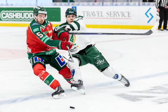 Frölundas Filip Johansson och Färjestads Max Lindroth