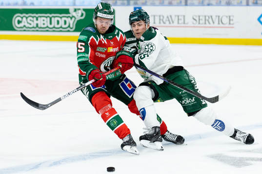 Frölundas Filip Johansson och Färjestads Max Lindroth